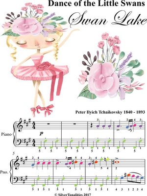 cover image of Dance of the Little Swans Easy Elementary Piano with Colored Notes